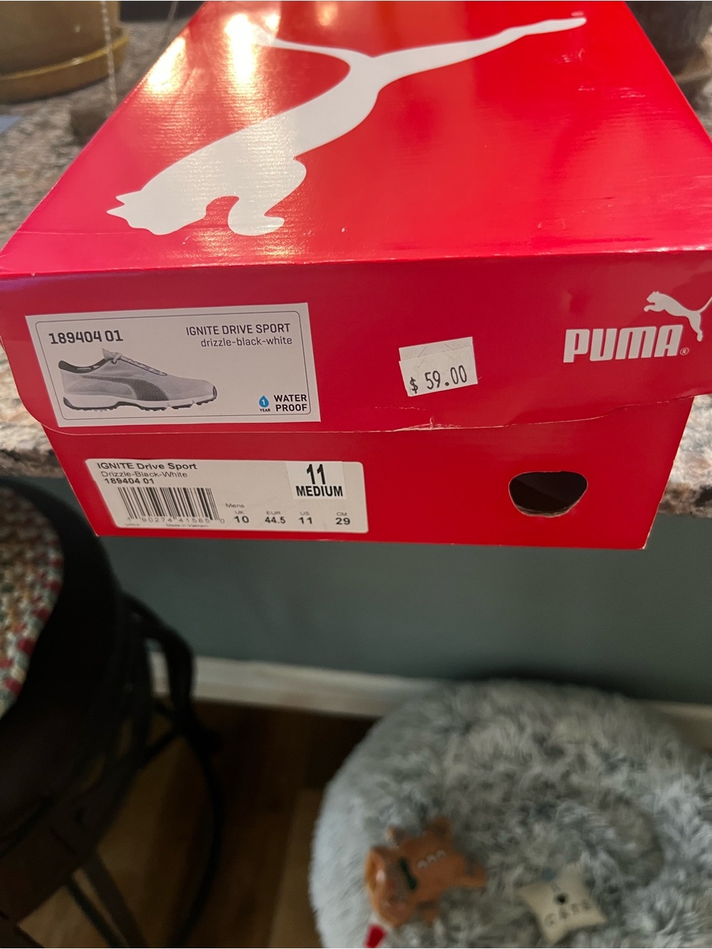 Puma Men's Gray and Black Mesh Athletic Trainers - Picture 6 of 6